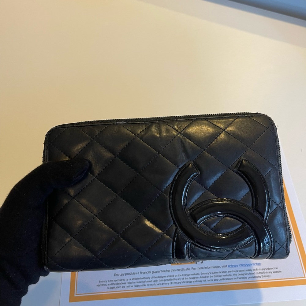 Authentic Chanel Cambon Line Coco Mark Large Zip